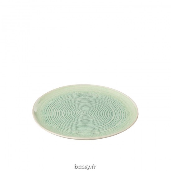 J Line Assiette Noa Porcelaine Vert Small L22xB22xH2 cm JLine 34353 by Jolipa 34353 Assortiment de 4 pcs.
