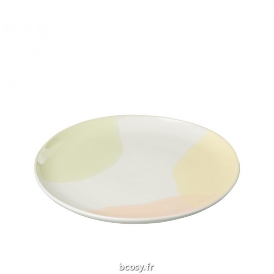 J Line Assiette Point Porcelaine Mix Medium L27xB27xH2 cm JLine 34373 by Jolipa 34373 Assortiment de 4 pcs.