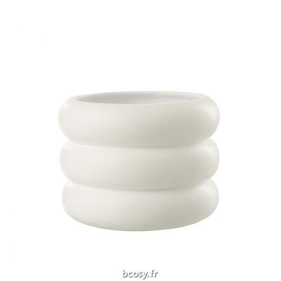 J-Line J Line cachepots de fleur Jolipa Cachepot Anneau Ciment Blanc Large.