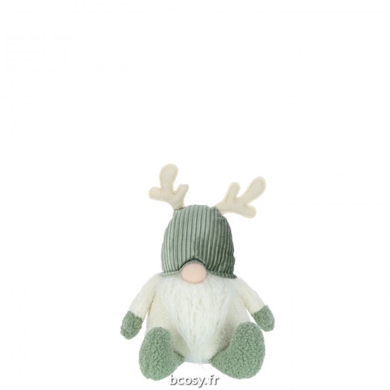 J Line Lutin Bois De Cerf Textile Vert Beige Large JLine 35478 by Jolipa 35478.