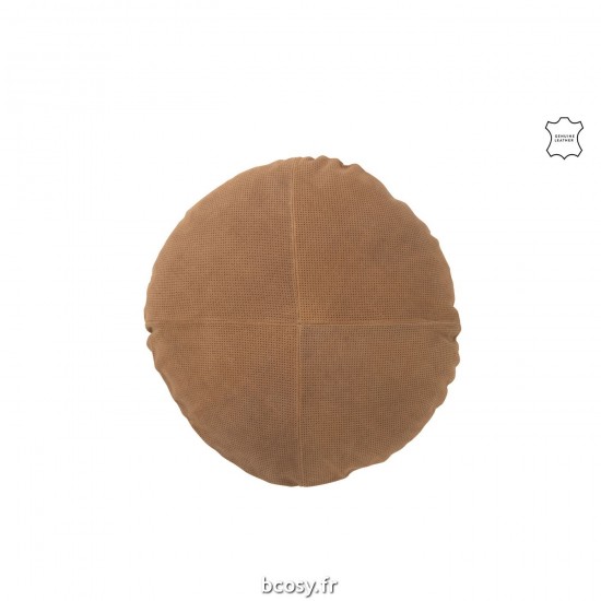 J Line Coussin Rond Cuir Camel JLine 36624 by Jolipa 36624.