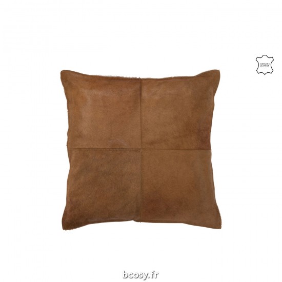 J Line Coussin Peau De Bete Cuir Camel Foncé JLine 36628 by Jolipa 36628.