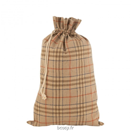 J Line Sac Noel Quadrille Textile Beige Brun Large JLine 36947 by Jolipa 36947.