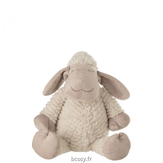 J Line Mouton Peluche Textile Blanc Beige Large JLine 37023 by Jolipa 37023.
