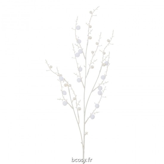 J Line Branche Pompons Perles Plastique Blanc JLine 37544 by Jolipa 37544.