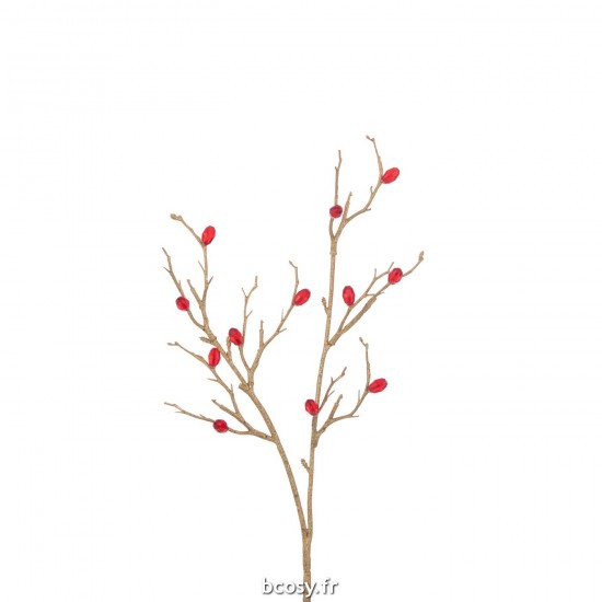 J Line Branche Pierres Plastique Rouge Or JLine 37549 by Jolipa 37549.