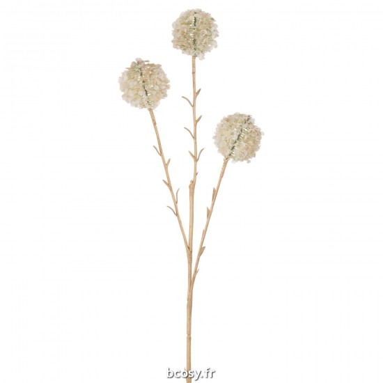 J Line Branche 3 Fleurs Pompons Plastique Crème Or Large JLine 37568 by Jolipa 37568.