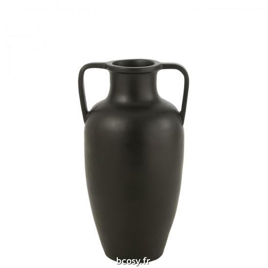 J Line Vase 2 Anses Terracotta Noir Large JLine 39510 by Jolipa 39510.