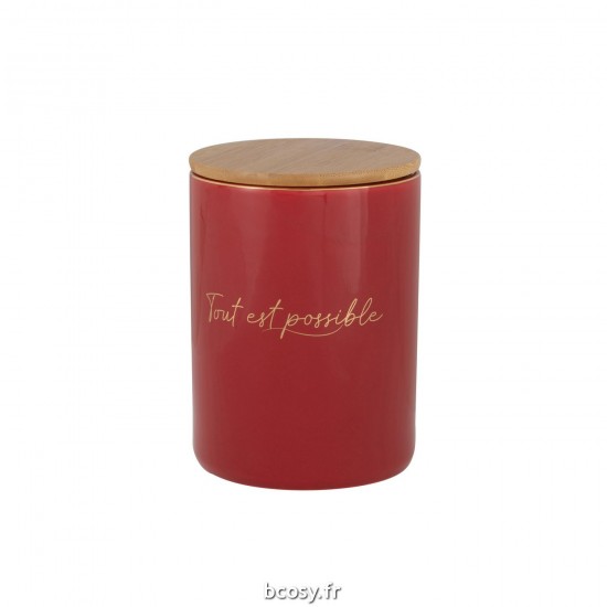 J Line Boite A Provision Porcelaine Tout Est Possible Rouge Or JLine 39653 by Jolipa 39653 Prix par pièce.
