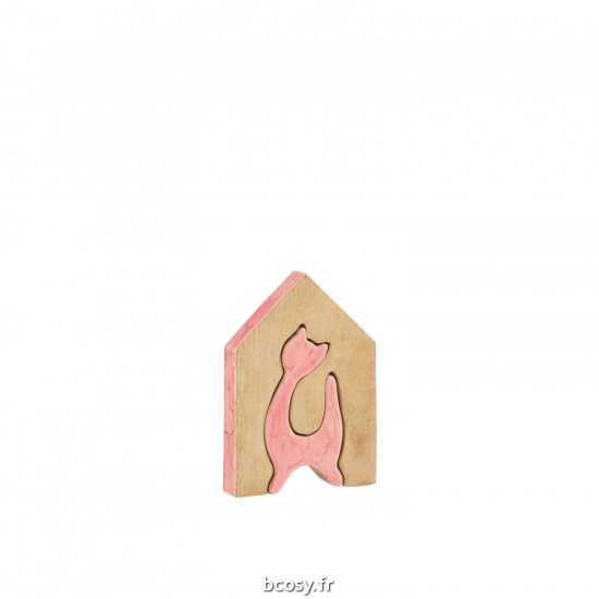 J Line Maison Chat Mang Rose Nat Medium JLine 40174 by Jolipa 40174.