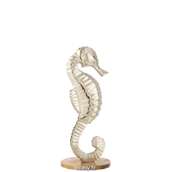 J Line Hippocampe Sur Socle Aluminium Argent Large JLine 40198 by Jolipa 40198.