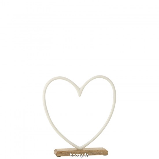 J Line Coeur Sur Socle Aluminium Blanc Large JLine 40205 by Jolipa 40205.