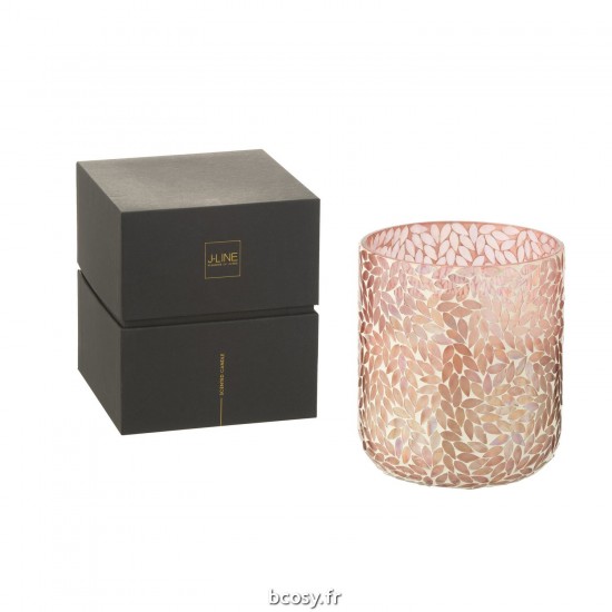 J Line Bougie Parfumee Tender Rose Cire Rose Large 120 Heures JLine 40291 by Jolipa 40291.