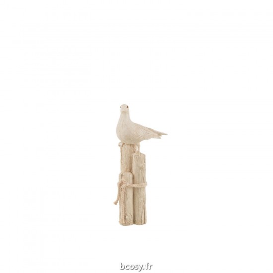 J-Line J Line animal animaux statuettes Jolipa Mouette Sur Pied Poly Beige Small.