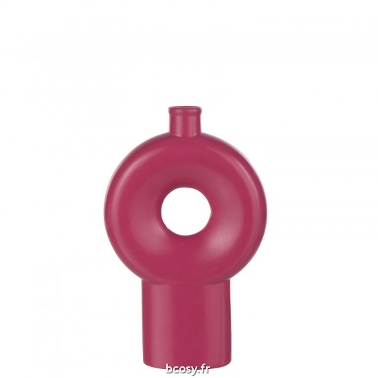 J Line Vase Abstrait Porcelaine Brillant Fuchsia Large JLine 40433 by Jolipa 40433.