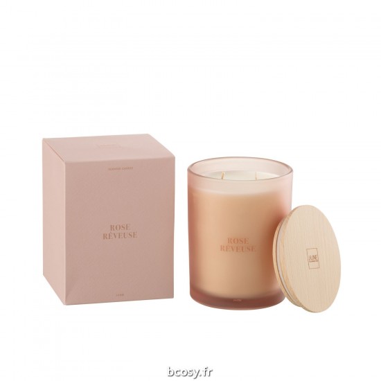 J Line Bougie Senteur Accords Essentiels Rose Rêveuse 52H JLine 40599 by Jolipa 40599.