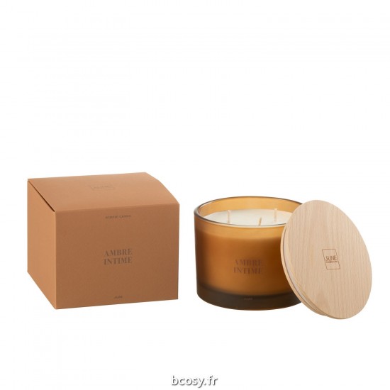 J Line Bougie Senteur Accords Essentiels Ambre Intime 28H JLine 40615 by Jolipa 40615.