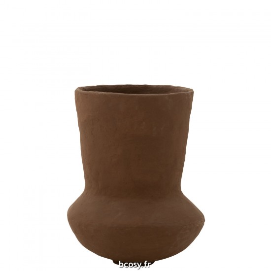 J Line Pot Archaique Papier Mache Marron Large JLine 40860 by Jolipa 40860.