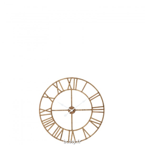 J Line Horloge Murale Roman Rottin Metal Naturel Small JLine 40925 by Jolipa 40925.