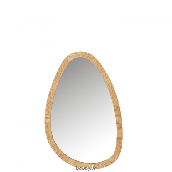 J Line Miroir Paille Rottin Verre Naturel Medium JLine 40956 by Jolipa 40956.