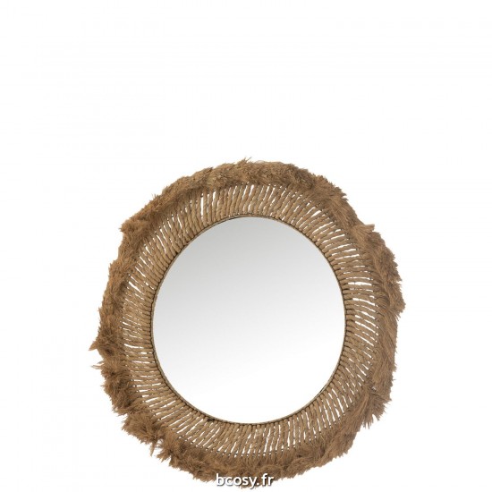 J Line Miroir Rond Tressé Herbe Naturel L JLine 41503 by Jolipa 41503.