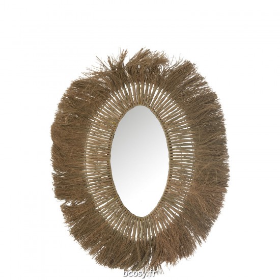 J Line Miroir Ovale Tressé Herbe Naturel JLine 41504 by Jolipa 41504.