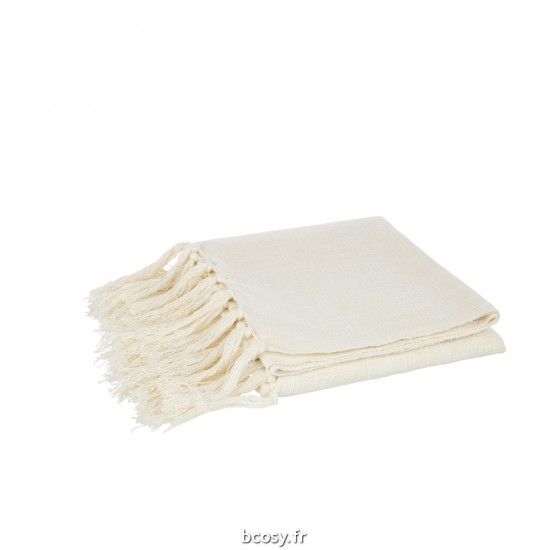 J Line Plaid Franges Coton Ecru JLine 41595 by Jolipa 41595.