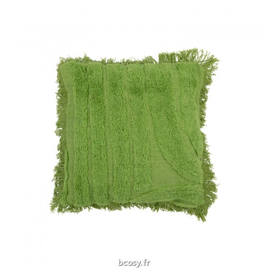 J Line Coussin Tufté Courbes Franges Laine Vert JLine 41753 by Jolipa 41753.