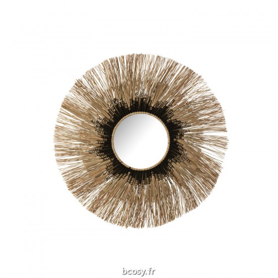 J Line Miroir Melissa Paille Naturel Noir Large JLine 42362 by Jolipa 42362.