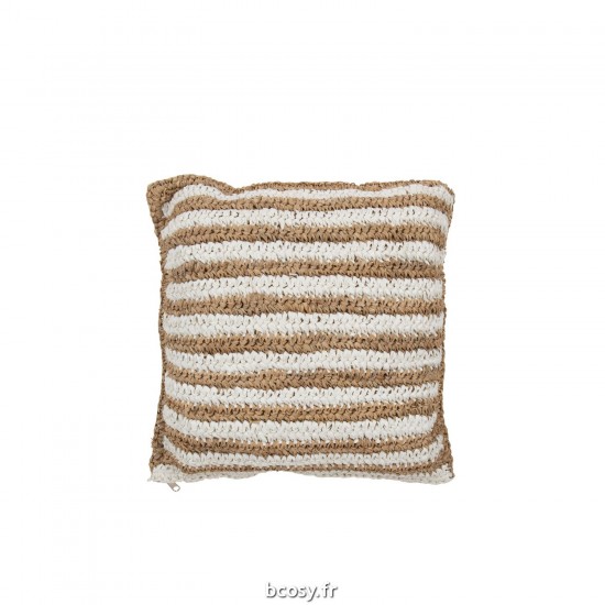 J Line Coussin Raye Mendong Blanc JLine 42419 by Jolipa 42419.