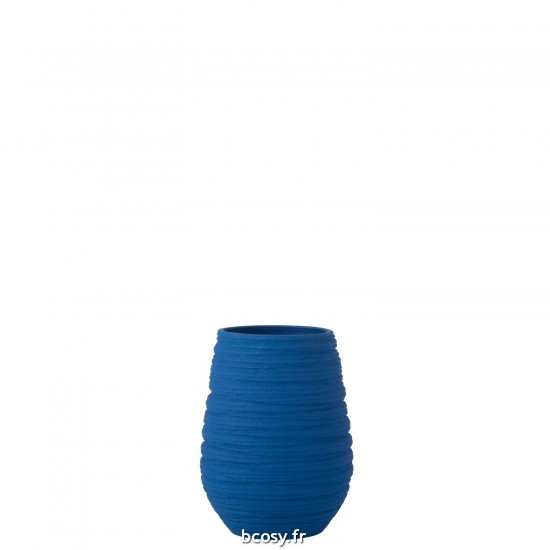 J-Line J Line cachepots de fleur Jolipa Vase Fiesta Ceramique Bleu Medium.