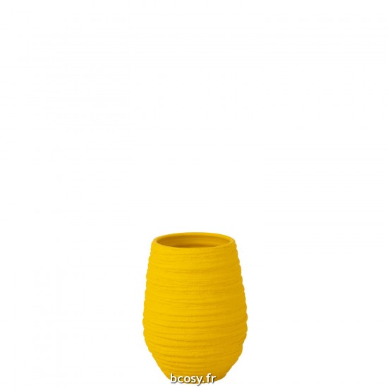 J-Line J Line cachepots de fleur Jolipa Vase Fiesta Ceramique Jaune Medium.