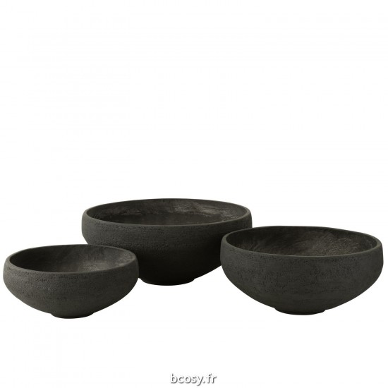 J Line Set 3 Plateau Argile Noir JLine 43084 by Jolipa 43084.