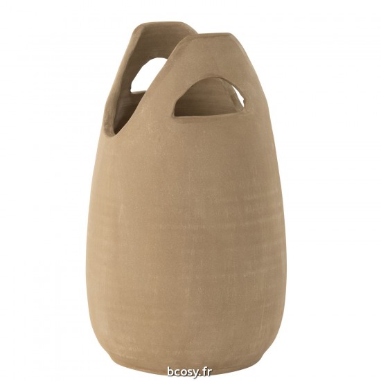 J Line Vase Anse Ceramique Beige Large JLine 43141 by Jolipa 43141.