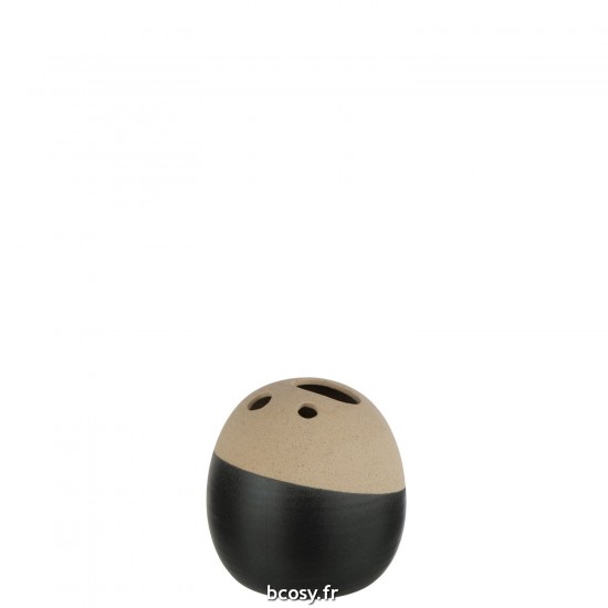 J Line Vase Boule Ceramique Beige Noir Large JLine 43221 by Jolipa 43221.