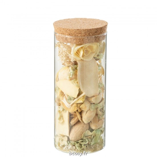 J Line Fleur Sechee Pin Citronnelle En Pot Verre Jaune JLine 43845 by Jolipa 43845.