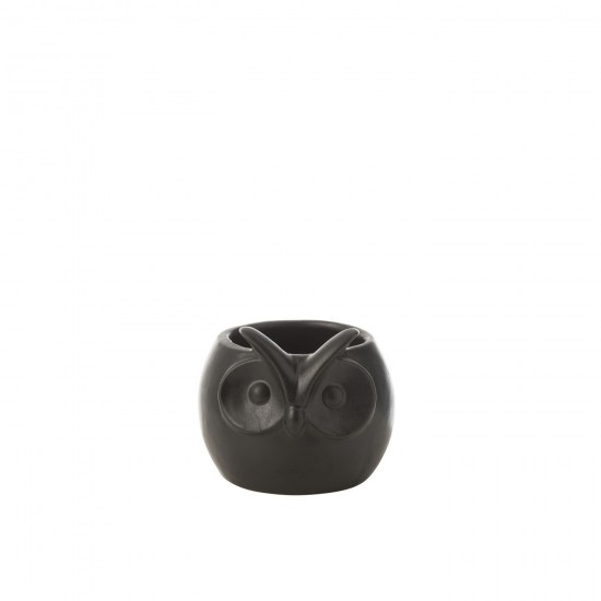 J-Line J Line cachepots de fleur Jolipa Cachepot Hibou Noir Porcelaine Small.
