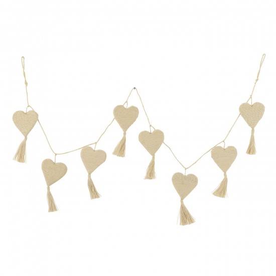 J-Line J Line guirlandes suspendues Jolipa Guirlande Coeur Jute Creme.