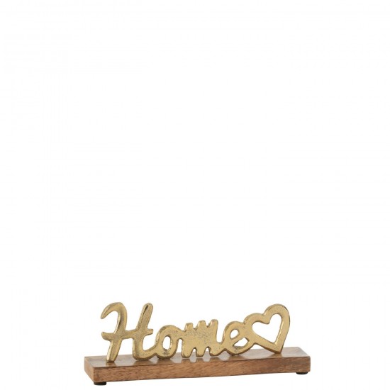 J-Line J Line lettres statuettes Jolipa Home Coeur Sur Pied Aluminium Bois Or.