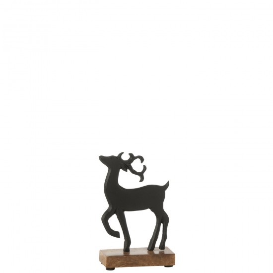 J-Line J Line animal animaux statuettes Jolipa Renne Sur Pied Aluminium Noir Small.