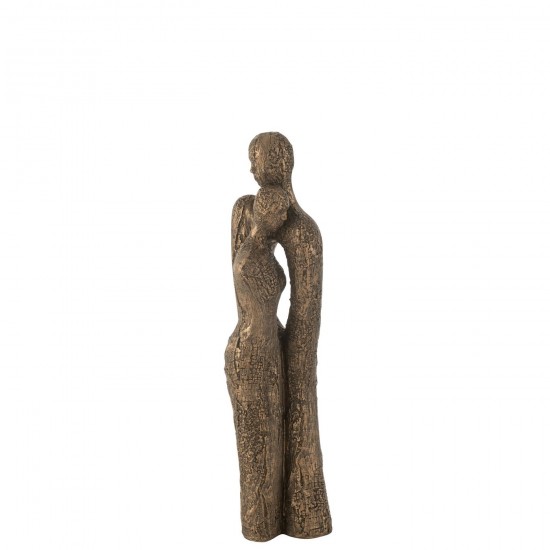 J-Line J Line Gens personnes Jolipa Couple Calin Moderne Resine Marron Or.