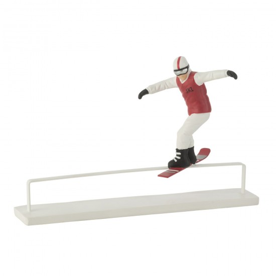 J-Line J Line Gens personnes Jolipa Snowboarder Obstacle Resine Rouge Blanc.