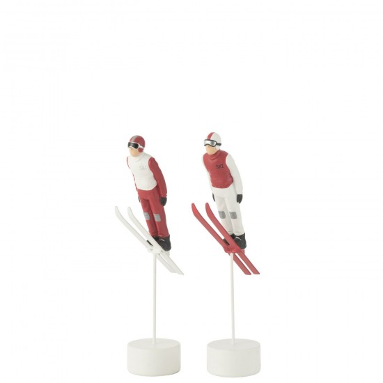J-Line J Line Gens personnes Jolipa Skieur Saut Long Resine Rouge Blanc Assortiment De 2.
