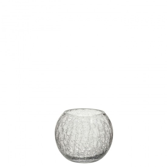 J-Line J Line photophores Jolipa Photophore Boule Craquele Verre Transparent Small.