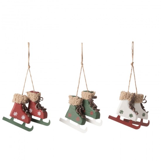 J-Line J Line pendeloques Jolipa Suspension Paire Patins Bois Metal Mix Assortiment De 3.