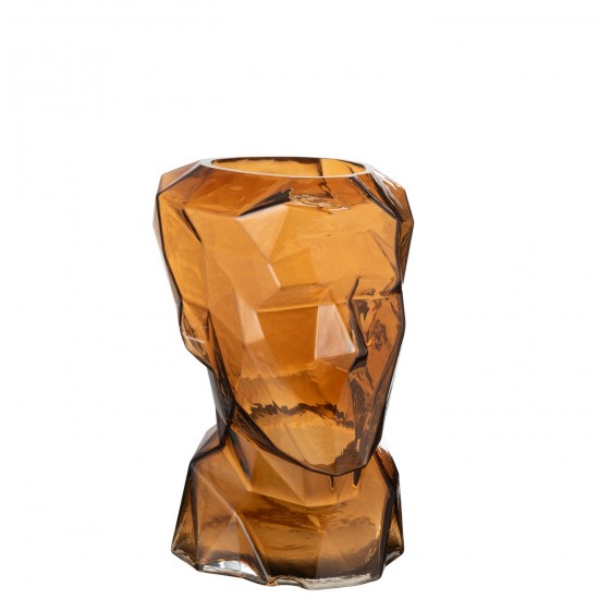 J-Line J Line vases Jolipa Vase Visage Verre Marron.