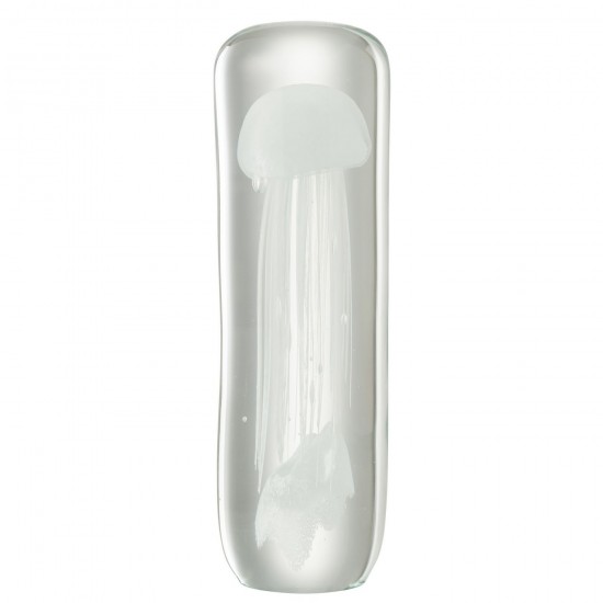 J-Line J Line presse papiers Jolipa Presse Papier Meduse Verre Blanc Laiteux.