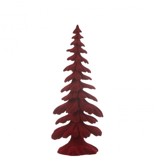 J-Line J Line arbres sapins de noel sur pied Jolipa Sapin Velours Resine Rouge Small.