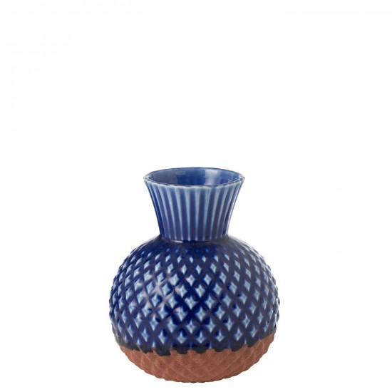 J-Line J Line vases Jolipa Vase Leo Rond Porcelaine Bleu Terra Small.