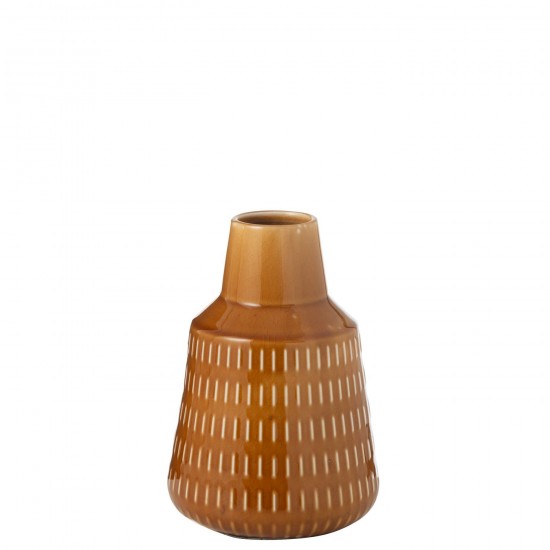 J-Line J Line vases Jolipa Vase Ria Sculpte Porcelaine Moutarde Small.